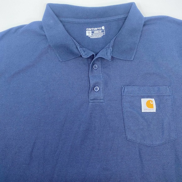 Carhartt Other - Carhartt 3XLT Loose Fit Navy‎ Blue Short Sleeve Polo Shirt